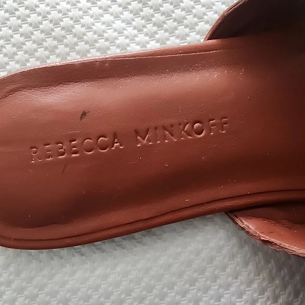 Rebecca Minkoff Marciann Brown Sandals with Silver Zipper